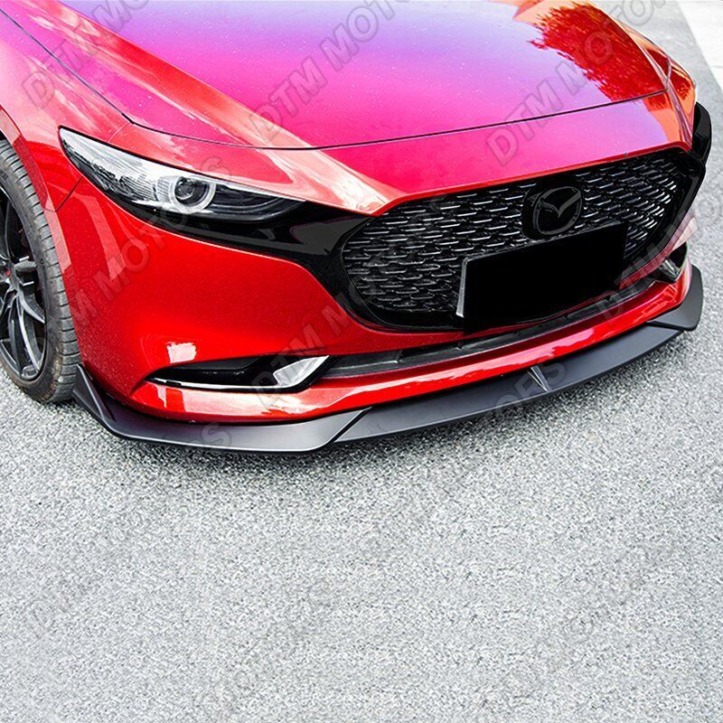  Para 2019-2023 Mazda 3 Mazda3 Kit de cuerpo de parachoques delantero negro mate Spoiler Lip 3pcs |  ebay
