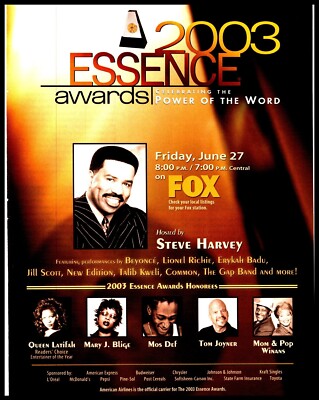 PTP124 MAGAZINWERBUNG 11 X 8'' 2003 ESSENCE AWARDS VERANSTALTET VON STEVE HARVEY