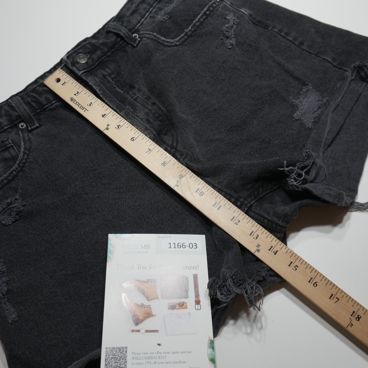 Short En Jean Noir Wild Fable - Taille 12, Coupe Cut-off, Neuf Avec étiquettes