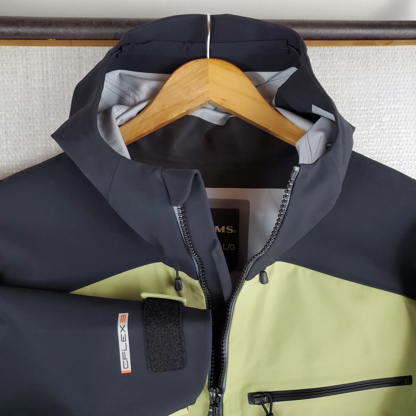 SIMMS NEW $449 Mens Size Large 30k Waterproof CX Hooded Jacket Coat Shell Gray