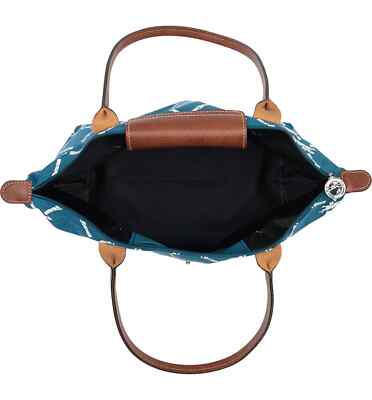 Longchamp Le Pliage Lattice Logo Horse Print Medium Nylon Tote