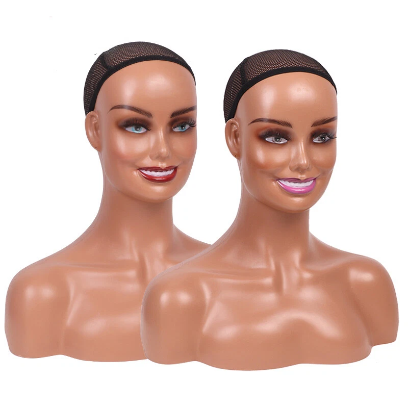 Mannequin head shop with earring holes