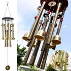 Elegant Chinese Style Bronze Wind Chimes Solid Wood Material 10 Tubes 5 Bells