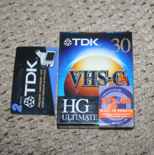 TDK VHS C-30 Minute C HG Ultimate TWO Blank Tape High Output  NEW SEALED