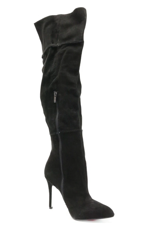 Botas altas chinas de gamuza Kristin Cavallari de lavandería negras talla 8,5 Foto 4 de 4