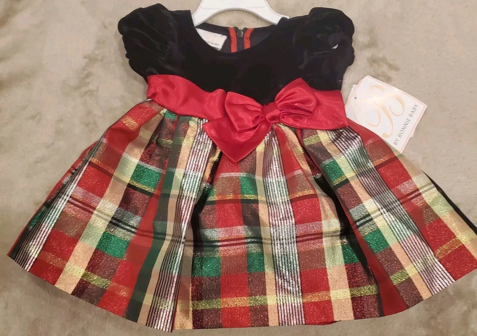 Baby Girl Dress 2 piece. Size 6-9M. By Bonnie Baby. New with tags - Image 2 of 4