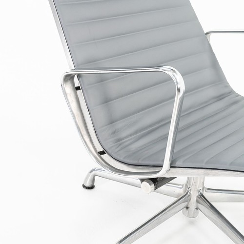 2010er Herman Miller Eames Aluminium Group Relaxsessel in grauem Leder - Bild 12 von 12