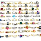 Wholesale 30pcs Stainless Steel Rings Zircon Fashion Jewelry Silver Gold Plated