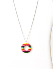 Girls Multicolor Pendant Necklace Stainless Steel Chain Necklace 18 inch