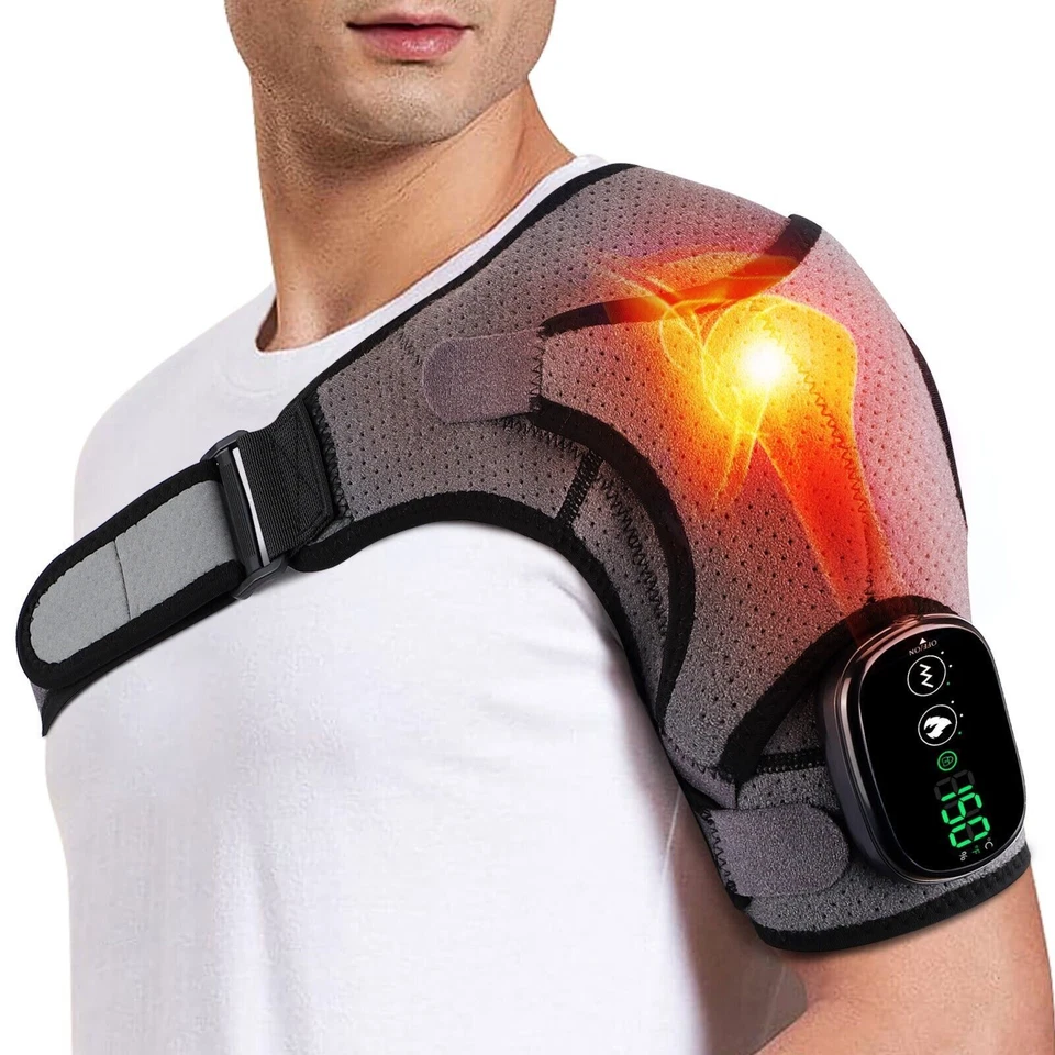 Masajeador de hombro eléctrico con calefacción con terapia de vibración alivio del dolor articular Foto 4 de 4