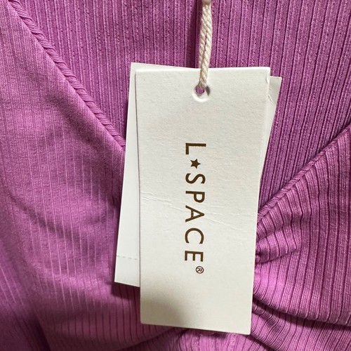 Mini abito L*Space Ellie Bodycon taglia L rosa Rob micro costine maglia canotta ritagliata nuovo con etichette - Foto 9 di 12