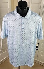 Adidas Ultimate Adi Print UPF-50 Sky Tint Golf Polo Shirt, Men  s Medium, NWT 60