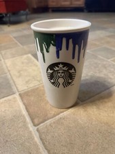 新品未使用 スターバックス バンドオブアウトサイダーズ カップ 陶磁器 Starbucks Band of Outsiders Black Paint Drip Ceramic Traveler