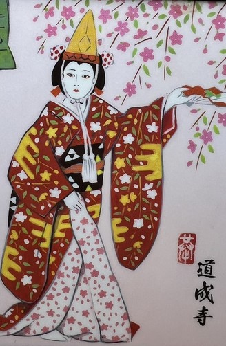 Vtg Set of 6 Standing Coasters Japan Kabuki Artwork Characters With Original Box - Picture 3 of 22