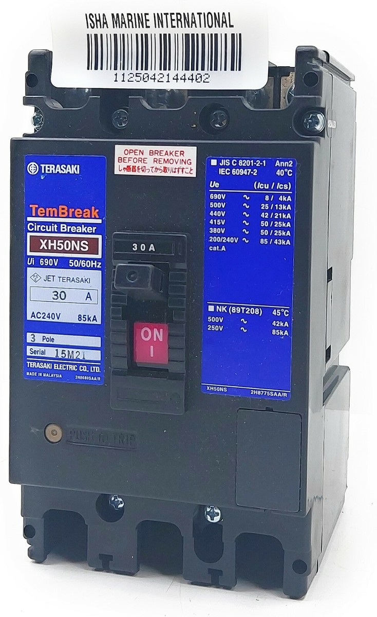 Terasaki TemBreak XH50NS Circuit Breaker ( 690V 50/60Hz ) | eBay Terasaki TemBreak XH50NS Circuit Breaker ( 690V 50/60Hz ) | eBay
