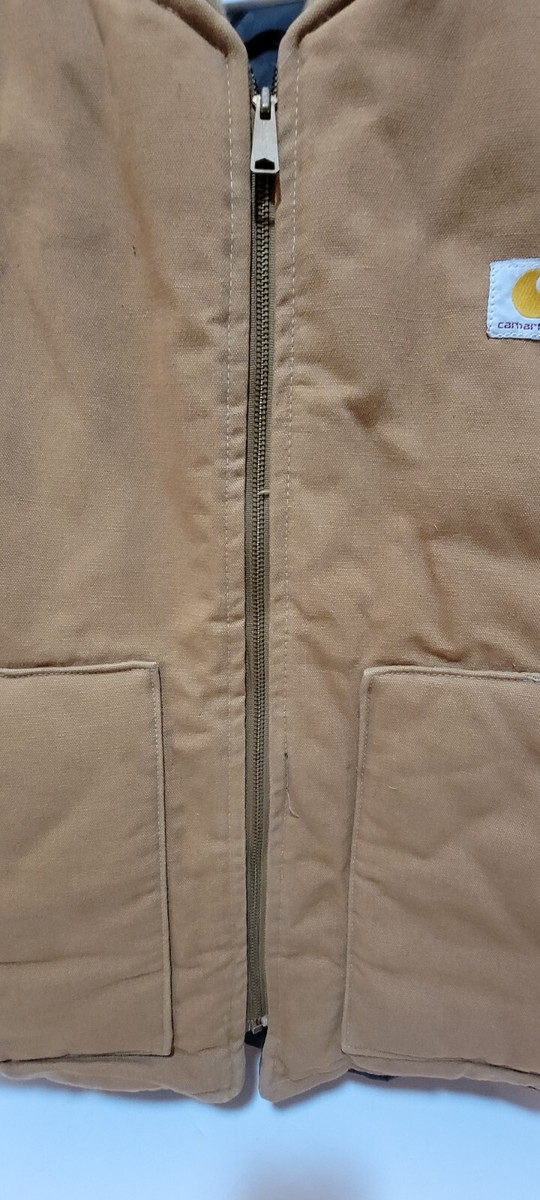 VINTAGE 80s Carhartt Tan Work Vest Jacket Large USA Made VINTAGE 80s Carhartt Tan Work Vest Jacket Large USA Made