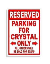 Personalized Parking Sign Wall Decal Metal Sign No Parking Customized Crystal