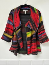 Joseph Ribkoff Brightly Coloured Rainbow Dagger Collar Jacket Uk12