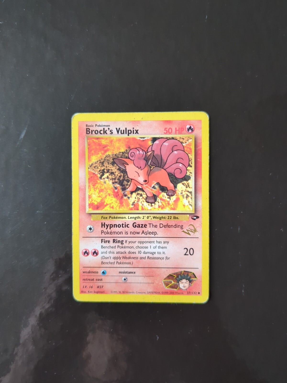 Brock’s Vulpix 37/132 Gold W Stamp Gym Challenge Pokémon TCG MP