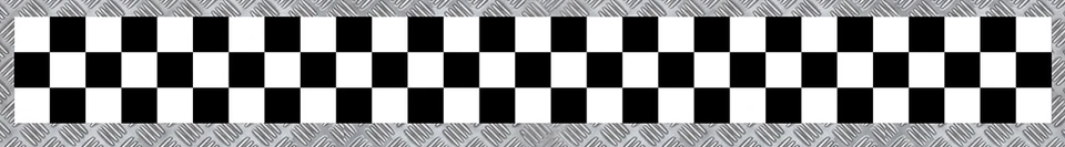 BANDE A DAMIERS 55cmX6cm AUTO MOTO RESERVOIR CASQUE AUTOCOLLANT STICKER (BA155)