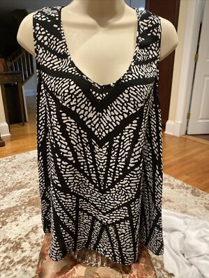 Three Eighty Two multi color racer back polyester tank top L