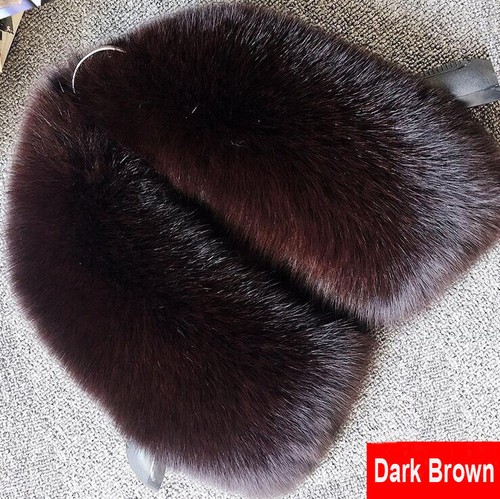 Men or Womens 100% Real Fox Fur Collar Wrap Scarf for Your Jacket or Coat - Picture 11 of 19