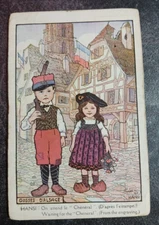 vtg postcard  HANSI children MILITARY WAITING FOR THE "CHENERAL"  1916 unposted