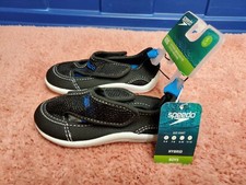 Speedo Hybrid Water Shoes Boys Swim Shoes Black Sz S 5-6 Kids NWT