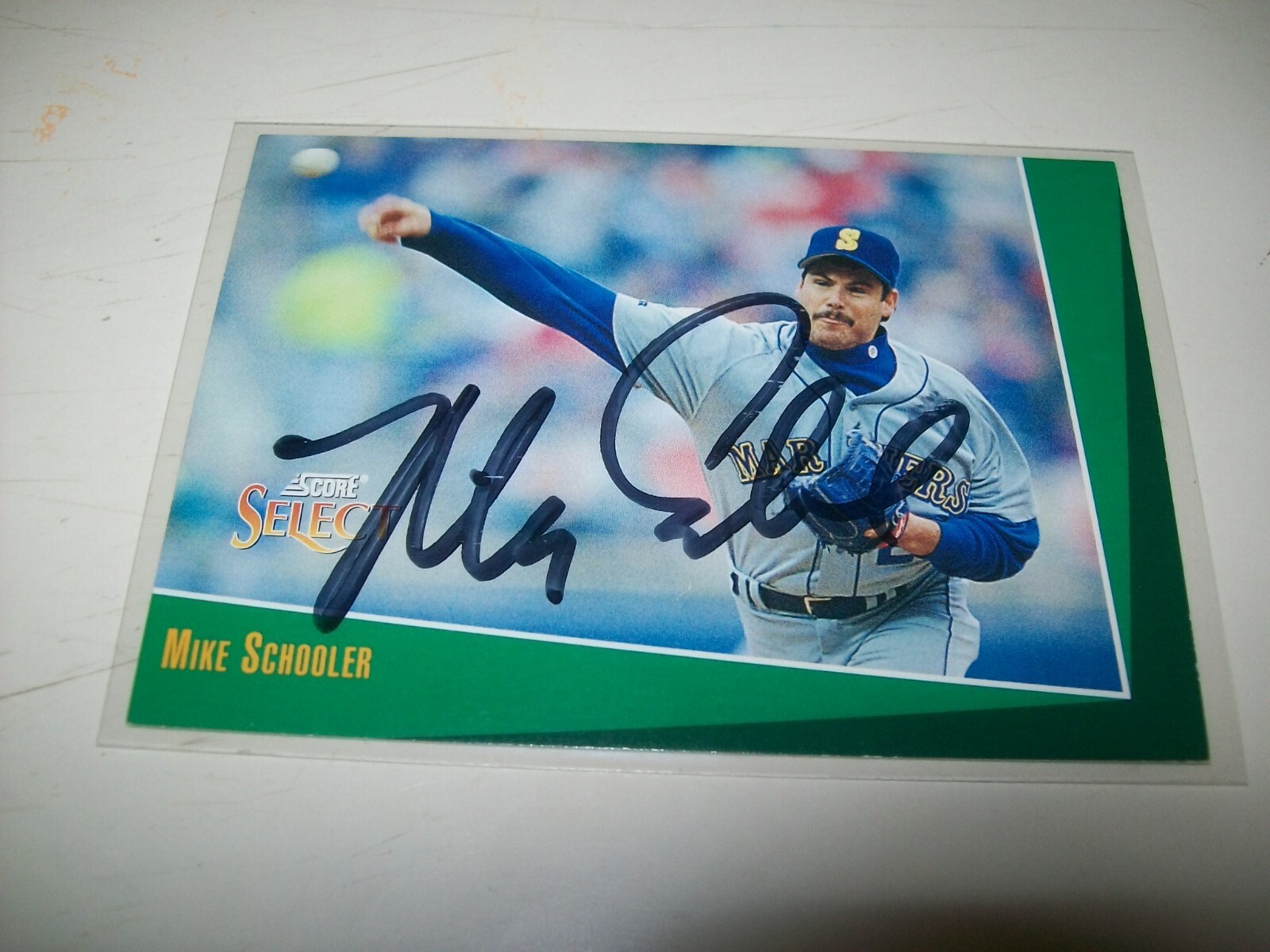 1993 SCORE SELECT MIKE SCHOOLER AUTOGRAPH SIGNED AUTO #392 SEATTLE MARINERS