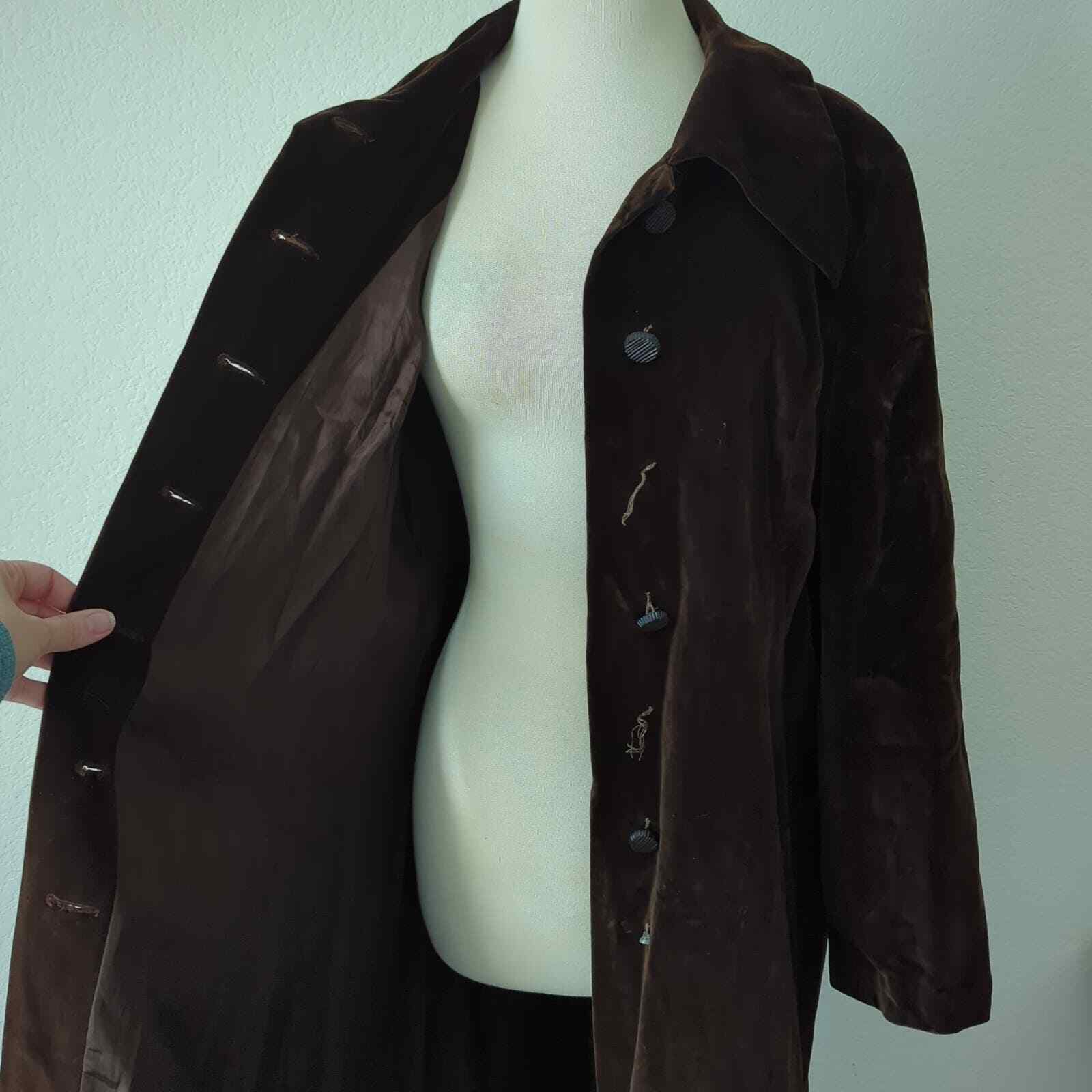 Vintage 60-70s Womens Brown Coat 42 Duster Maxi V… - image 11
