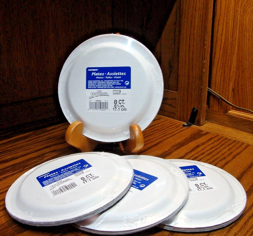 4 Pks Spiderman Marvel Childs Dessert/Snack Plates 8ct/ 6.75" Birthday Decor 868 - Image 3 of 3