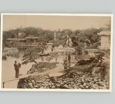 Garden of Lord Horita, TOKYO 1880s Hand Colored Japanese Albumen Photograph