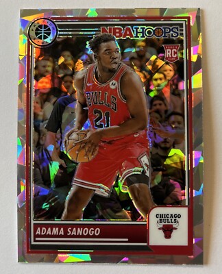 2023-24 NBA HOOPS Premium Stock Adama Sanogo RC #47 Cracked Ice Rookie Bulls