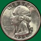 1932 Washington Quarter Silver Choice Almost Uncirculated AU+ Coin #43569