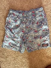 Vineyard Vines Swim Trunks Shorts Boys Medium 12-14 Blue Fish Print Board Beach