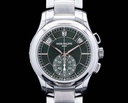 Patek Philippe 5905/1A-001 5905 Annual Calendar Chronograph SS Olive Green Dial