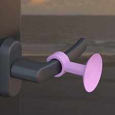 Door Handle Cover - Silicone Anti-Collision Bumper Pad for Doorknob - Pink