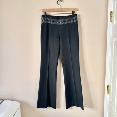 BCBG Max Azria Leather Braided Pant Low Rise Y2K Size 2