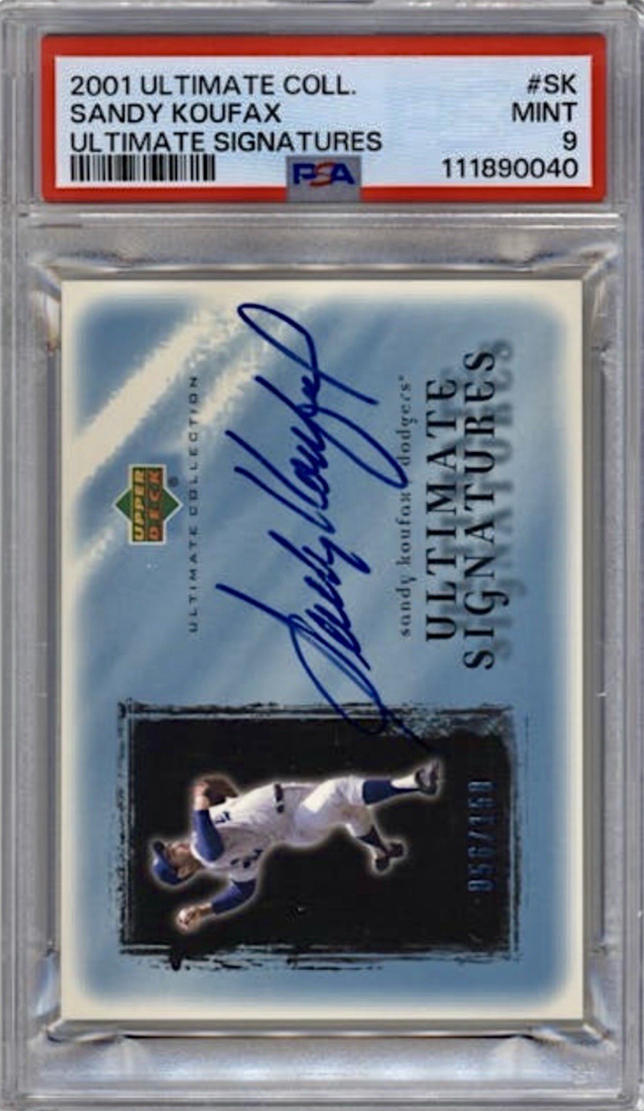 Sandy Koufax Autographed Signed Brooklyn Dodgers Auto /150 Ultimate s 2001 Ultimate Collection MINT PSA 9 