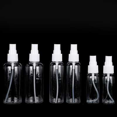 6Pcs Transparent Press Type Empty Spray Bottle Toner Liquid Storage Container