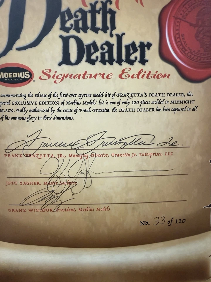 2017 MOEBIUS DEATH DEALER FRANK FRAZETTA SIGNED EDITION SDCC17 JEFF YAGHER SCULP - Image 3 of 3