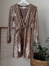 Women's Cara Santana x NINE WEST Sequined Faux Wrap Party Dress Size Medium M