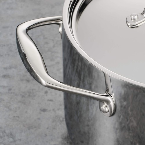 Tri-Ply Pentola Stock in Acciaio Inox Rivestita da 8 Quarti con Coperchio, Passata Pronta per Induzione... - Foto 4 di 9