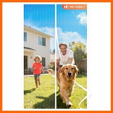 Magnetic Screen Door Mesh Fits 36" x 80" Door - Curtain Size 38" x 82", Works...