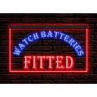 Watch Batteries Fitted Store Shop Dual Color Two Tone illuminated Neon Sign