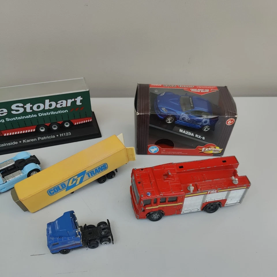 Paquete de remolque para autos camiones Stobart camión de bomberos 61055 Welly Scania repuestos X6 leer Foto 4 de 4