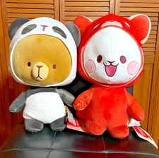 RARE 2 Milk Mocha Bear Plush Set - Red Panda Milk & Panda Mocha Round1 NWT