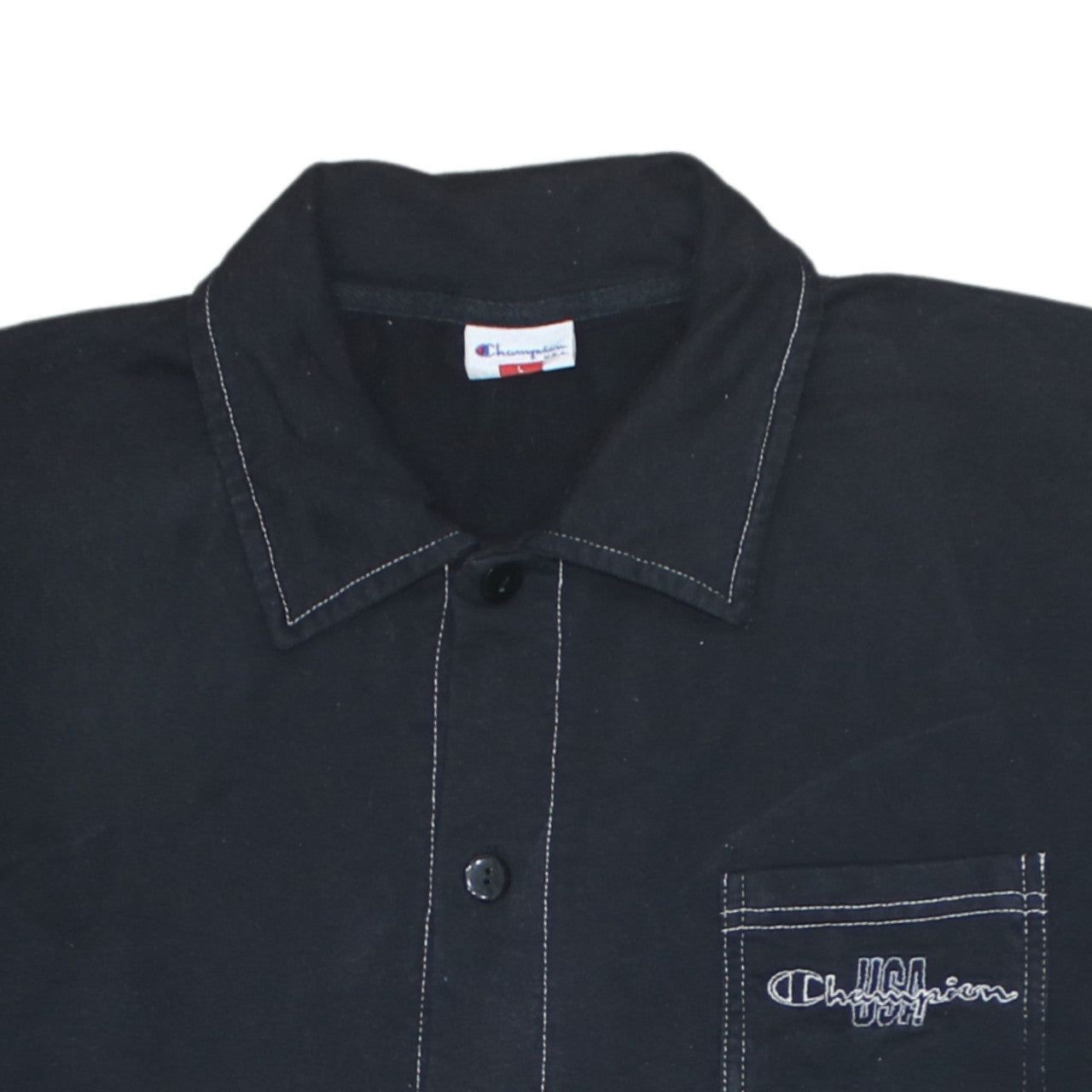 Champion Black Button-Up Mens L image 3