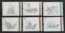Hong Kong Pencil Drawings By Kong Kai Ming 2016 Church Train Bridge (stamp) MNH