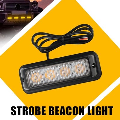 4SMD Emergency LED Strobe Light Bar Beacon Roof Top Warning Lamp Traffic Advisor
